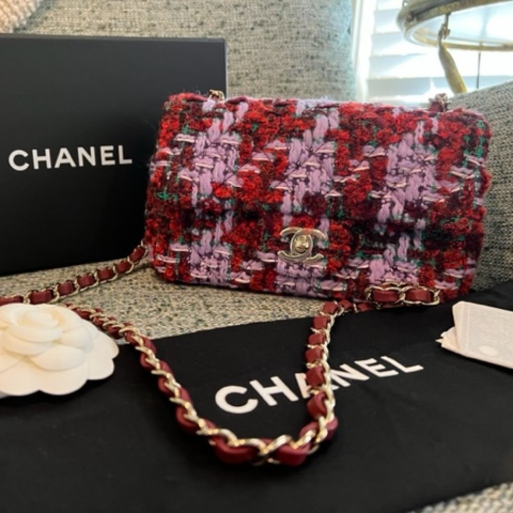 Brand new Authentic Chanel Mini Quilted Tweed
